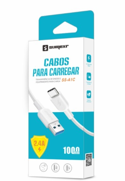 Cabo de Dados - Carregador Sumerx - Type C - USB Compatível com Android e iPhone