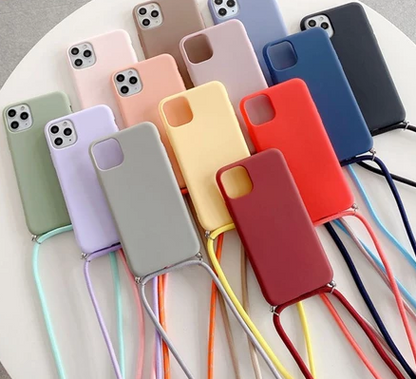 Capinha com Cordão Longo para Iphone - Cores Variadas